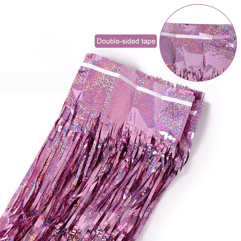 Bachelorette Party Decorations Sequin Backdrop Curtain 2m Tinsel Foil Birthday Curtain Wedding Birthday Party Decorations