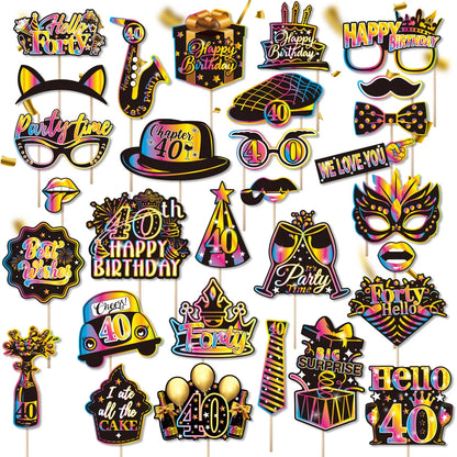 Birthday Party Decoration Photo Props 30 40 50 Birthday Party Glasses Decoration