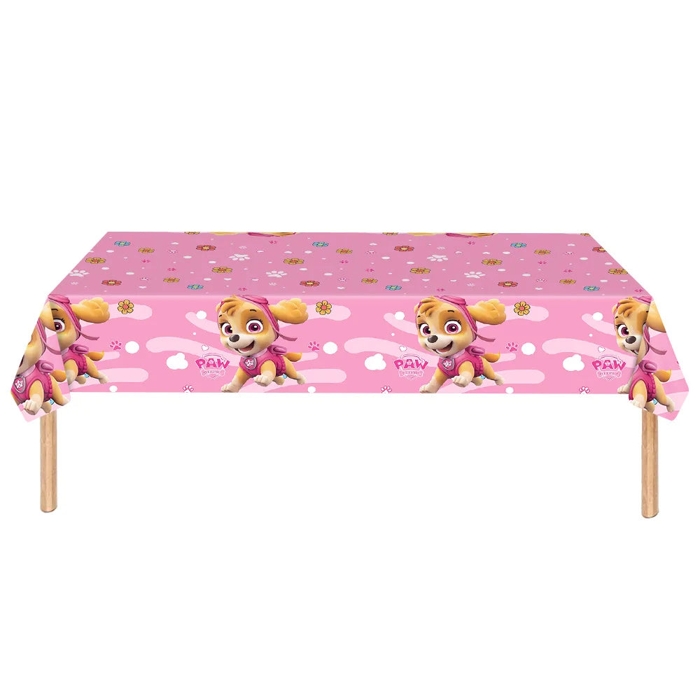 Paw Patrol Table Decoration Table Cloth Birthday Supplies Dog Party Decorations Disposable Table Cover Waterproof Party Supplies