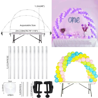 Adjustable Balloon Arch Frame Kit Plastic Balloons Stand Column Birthday Wedding Party Baby Shower Decor Ballon Holder with Base