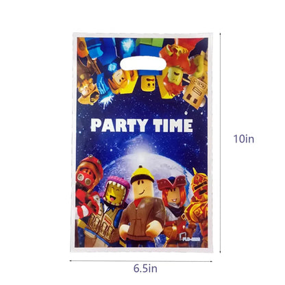 Roblox Birthday Party Decoration Roblox Game Set Tableware Tablecloth Balloon Cake Topper Backdrop Baby Showe Toy Party Supplies