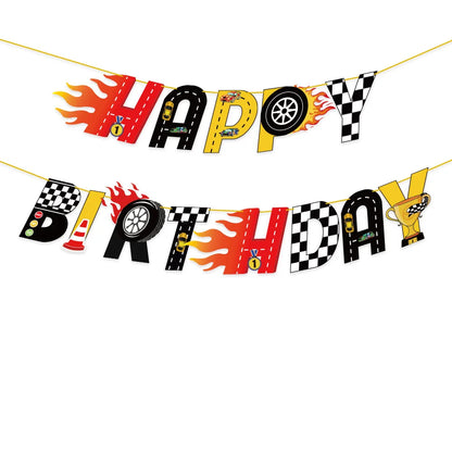 Racing Car Table Runner Tablecloths Table cover checkered flag racing road track kids Race Car Themed birthday Party Decoration