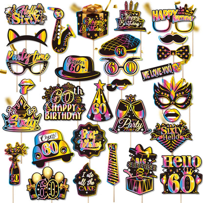 Birthday Party Decoration Photo Props 30 40 50 Birthday Party Glasses Decoration