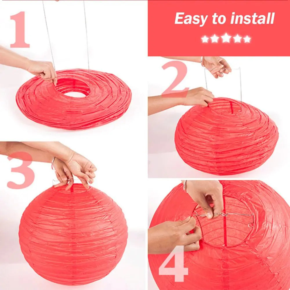 Birthday Decoration Home Decor Party Supplies Round Paper Lanterns Mid Autumn Festive Lanterns Hanging Lanterns Paper Lamp Ball
