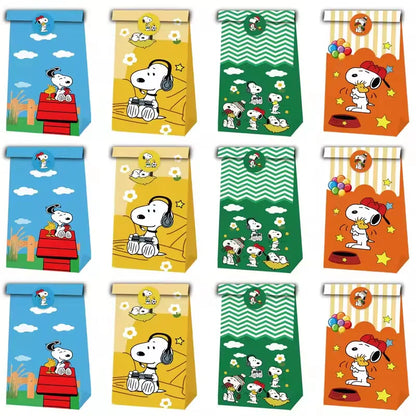 Snoopy Theme Party Decoration Layout Props Disposable Paper Plates Paper Towels Tablecloth Tableware Set Birthday Party Supplies
