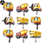 Construction Truck Balloons Excavator Cement Truck Forklift Crane Foil Balloon Kid Boys Birthday Party Construction Theme Decors