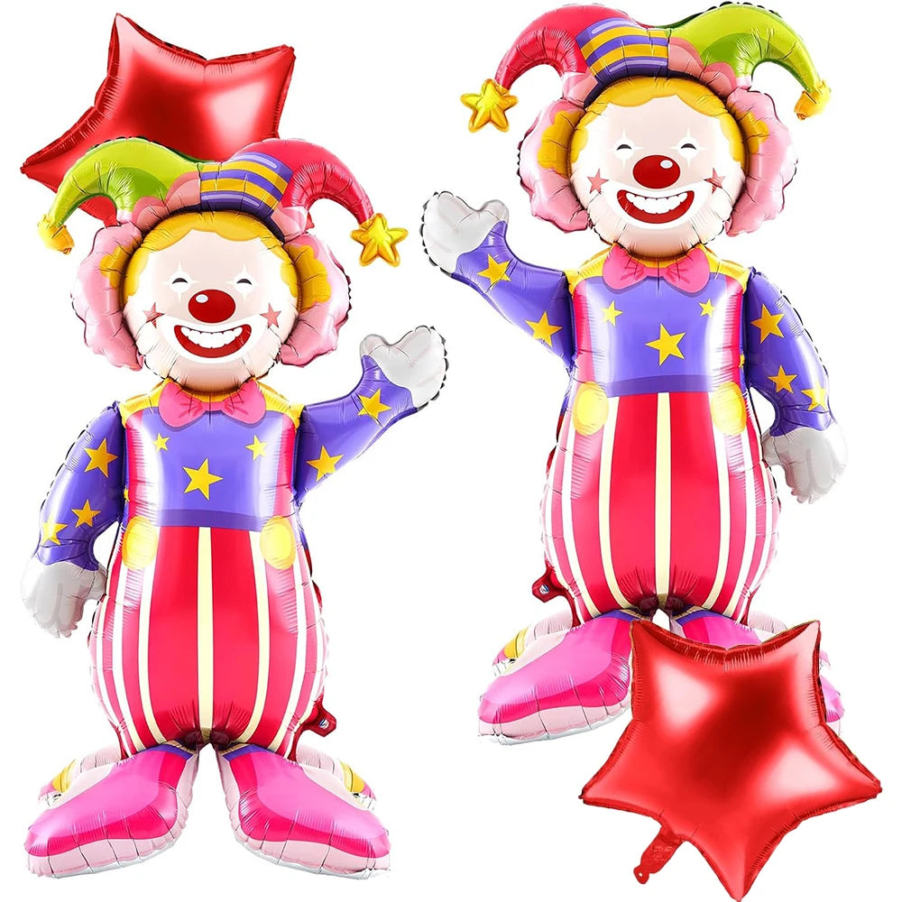 Carnival Theme Party Decoration Self Standing Clown Circus Balloons Happy Sign Banner for Carnival Birthday Party Decor Supplies