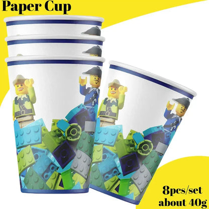 Theme Birthday Party Decorations Cake Topper Birthday CUP PLATE Straw Swirls Stickers  KidsParty Supplies Decor