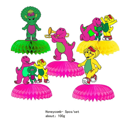 Barney Themed Birthday Party Decorations Disposable Cutlery Plate Tablecloth Cup Balloon Birthday Party Baby Shower Decorations