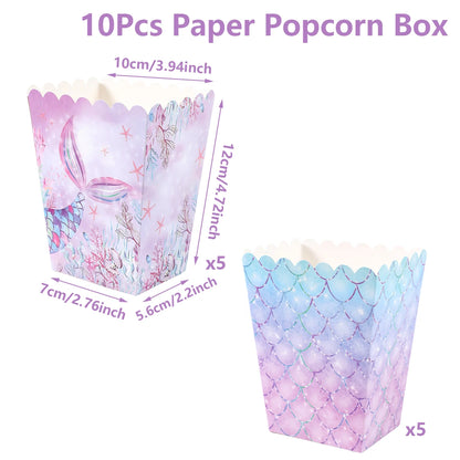 Little Mermaid Party Decoration Mermaid Disposable Tableware Happy 1st Birthday Party Decorations Kids Baby Shower Girl Supplies