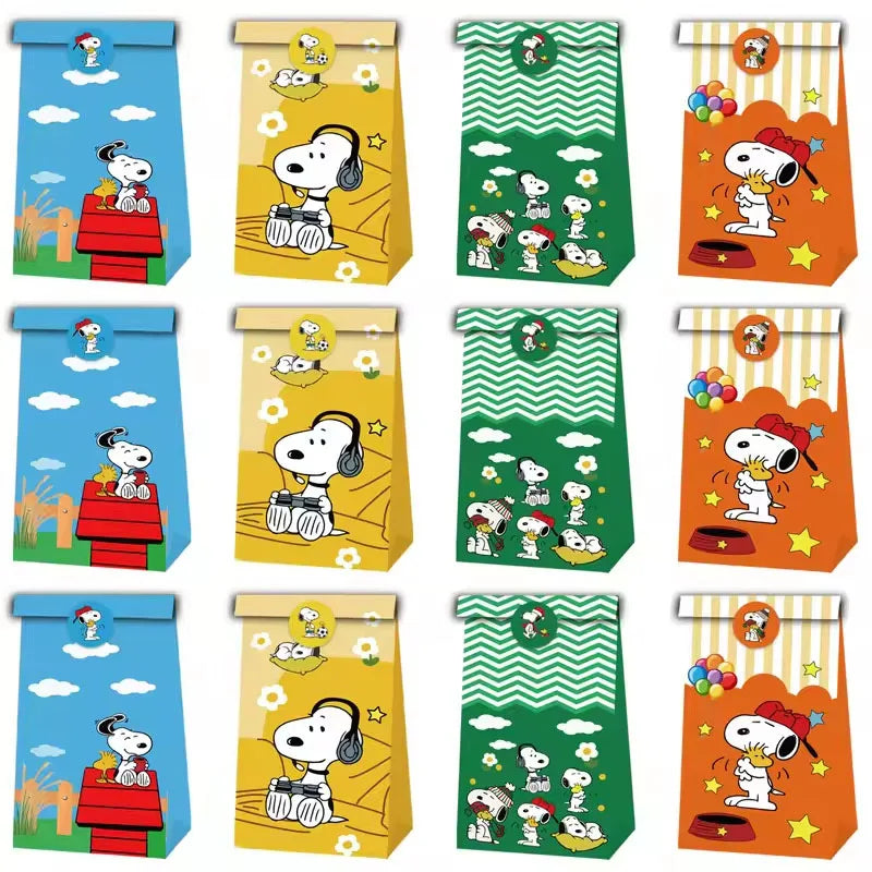 Snoopy Theme Party Decoration Layout Props Disposable Paper Plates Paper Towels Tablecloth Tableware Set Birthday Party Supplies