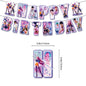 Kpop Demon Hunters Theme Disposable Tableware Set Party Supplies Huntrix Saga Boys Cake Toppings Hanging Cloth Party Decoration