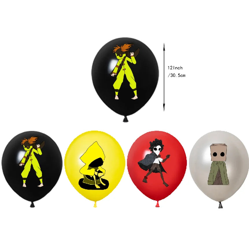 Game L-Little Nightmaresd 3 Birthday Party Decorations Balloons Banner Cake Topper Anime Backdrop Halloween Decor Kids Gifts