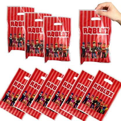 Roblox Birthday Party Decoration Roblox Game Set Tableware Tablecloth Balloon Cake Topper Backdrop Baby Showe Toy Party Supplies