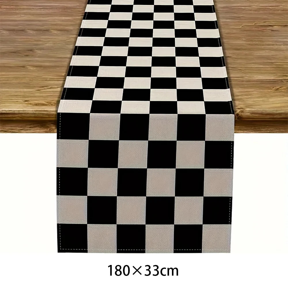 Racing Car Table Runner Tablecloths Table cover checkered flag racing road track kids Race Car Themed birthday Party Decoration