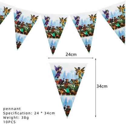 Roblox Birthday Party Decoration Roblox Game Set Tableware Tablecloth Balloon Cake Topper Backdrop Baby Showe Toy Party Supplies