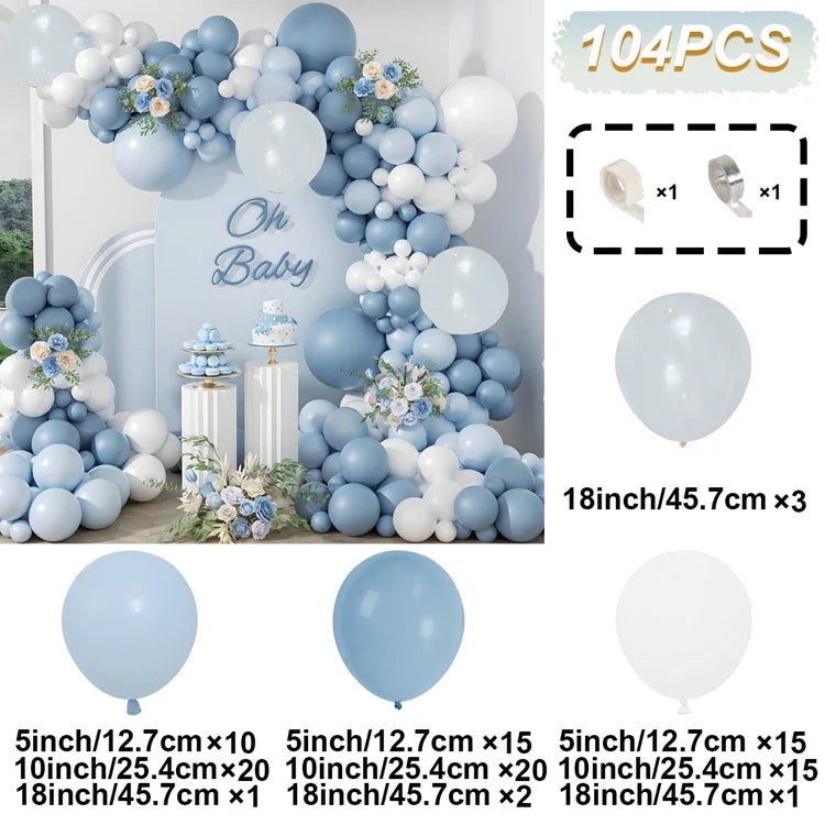 Blue Balloon Garland Arch Kit Happy Birthday Party Decorations Confetti Ballons Baby Shower Baloon Wedding Decor Globos
