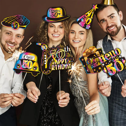 Birthday Party Decoration Photo Props 30 40 50 Birthday Party Glasses Decoration
