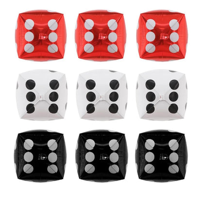 Casino Party Decoration Dice Balloon Lucky 7 Foil Balloon Latex Poker Balloons Casino Poker Party Las Vegas Wedding Decorations