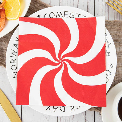 20 Christmas Napkins Holiday Party Decorations Disposable Party Supplies Festive Printed Paper Napkins Christmas Table Settings