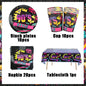 90’S Disco Party Decorations Back To 90s Backdrop Women Men Friend Birthday Music Party Disposable Tableware Balloon CakeTopper