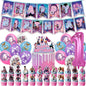 Kpop Demon Hunters Theme Disposable Tableware Set Party Supplies Huntrix Saga Boys Cake Toppings Hanging Cloth Party Decoration
