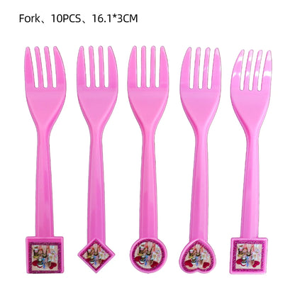 Pink Robloxed Theme Birthday Party Decorations Tableware Set Balloons Cups Plates Banner Backdrop for Girls Baby Shower Supplies