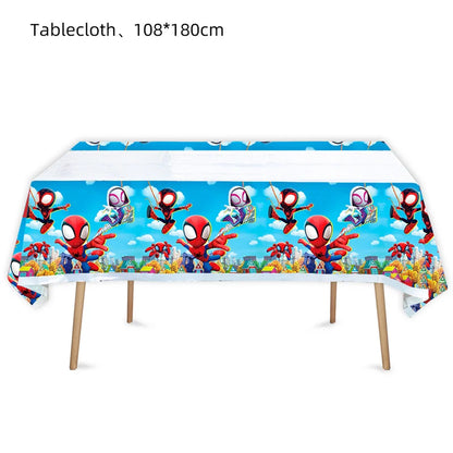 Tablecloth Decorations Spiderman Birthday Party Supplies Spider And His Amazing Friends Table Cover Baby Shower for Kids Gifts