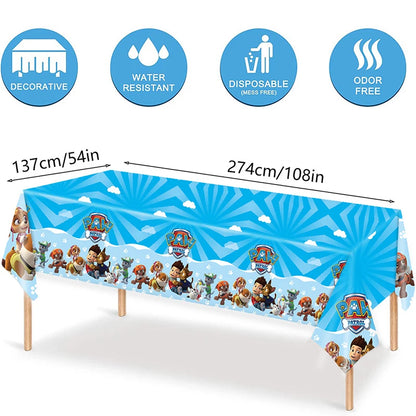 Paw Patrol Table Decoration Table Cloth Birthday Supplies Dog Party Decorations Disposable Table Cover Waterproof Party Supplies