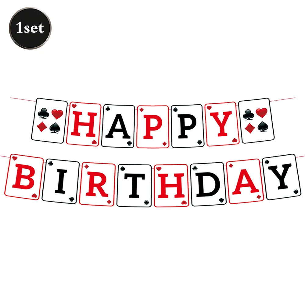 Casino Party Decoration Dice Balloon Lucky 7 Foil Balloon Latex Poker Balloons Casino Poker Party Las Vegas Wedding Decorations