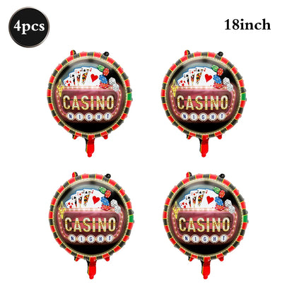 Casino Party Decoration Dice Balloon Lucky 7 Foil Balloon Latex Poker Balloons Casino Poker Party Las Vegas Wedding Decorations