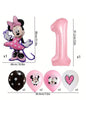 Minnie-themed Birthday Party Decorations, Decorations for Family and School Gatherings, Set of Latex Balloons and Foil Balloons