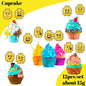 Theme Birthday Party Decorations Cake Topper Birthday CUP PLATE Straw Swirls Stickers  KidsParty Supplies Decor