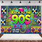 90’S Disco Party Decorations Back To 90s Backdrop Women Men Friend Birthday Music Party Disposable Tableware Balloon CakeTopper