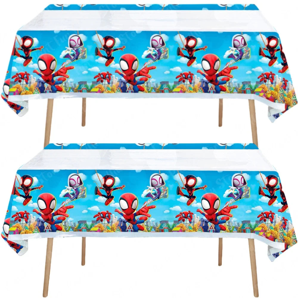Spidey and His Amazing Friends Party Tablecloth Spiderman Plastic Table Cover Party Supplies for Boys Girls Birthday Decorations