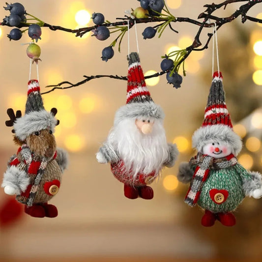 Christmas Decorations Colorful Fabric and Foam Hanging Ornaments Christmas Tree Decorative Accessories Party Decoration Gifts