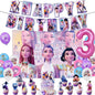 Kpop Demon Hunters Theme Disposable Tableware Set Party Supplies Huntrix Saga Boys Cake Toppings Hanging Cloth Party Decoration