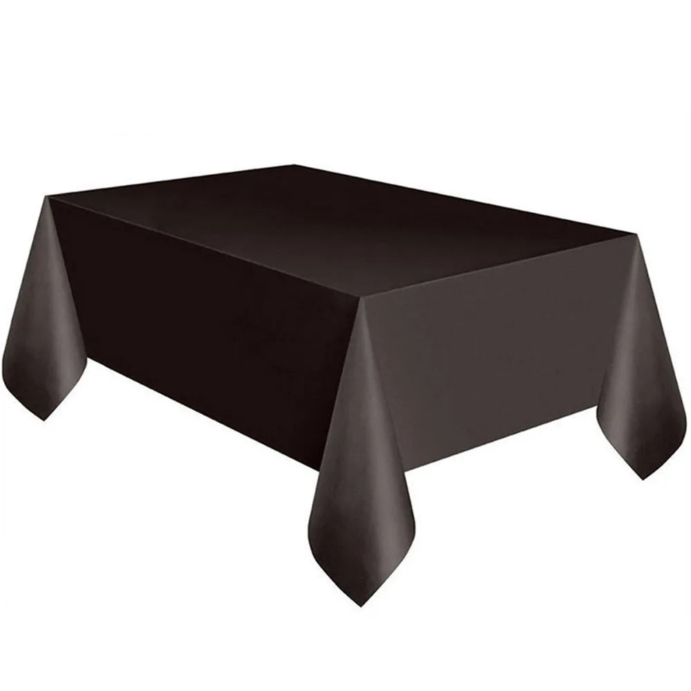 Large Plastic Rectangle Table Cover Cloth Wipe Clean Party Red White Black Tablecloth Covers for Birthday wedding christmas