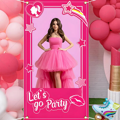 Birthday Party Decoration Blue Pink Photo Booth Props Party For Girls And Boys Birthday Bridal Shower Party Photo Stand