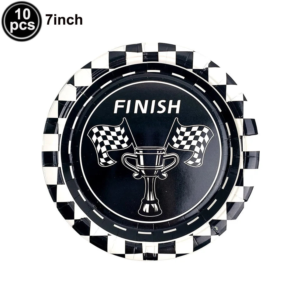 Checkered Race Car Party Tablecloths Black White Checkered Flag Tablecloth Racetrack Tablecover Racing Birthday Party Supplies