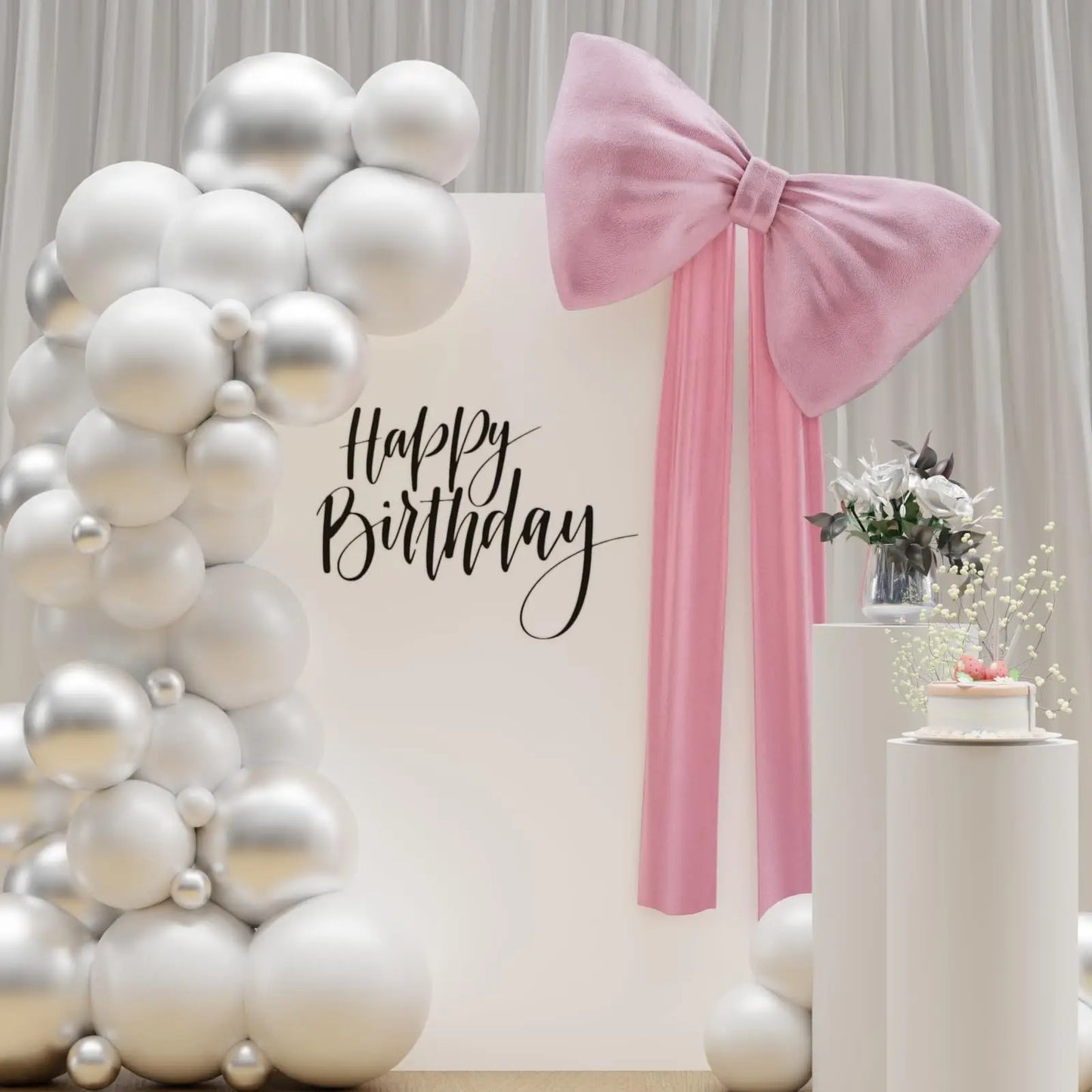 Large Bow Ornaments Wedding Party Birthday Decoration Background Wall Etiquette Wall Decoration