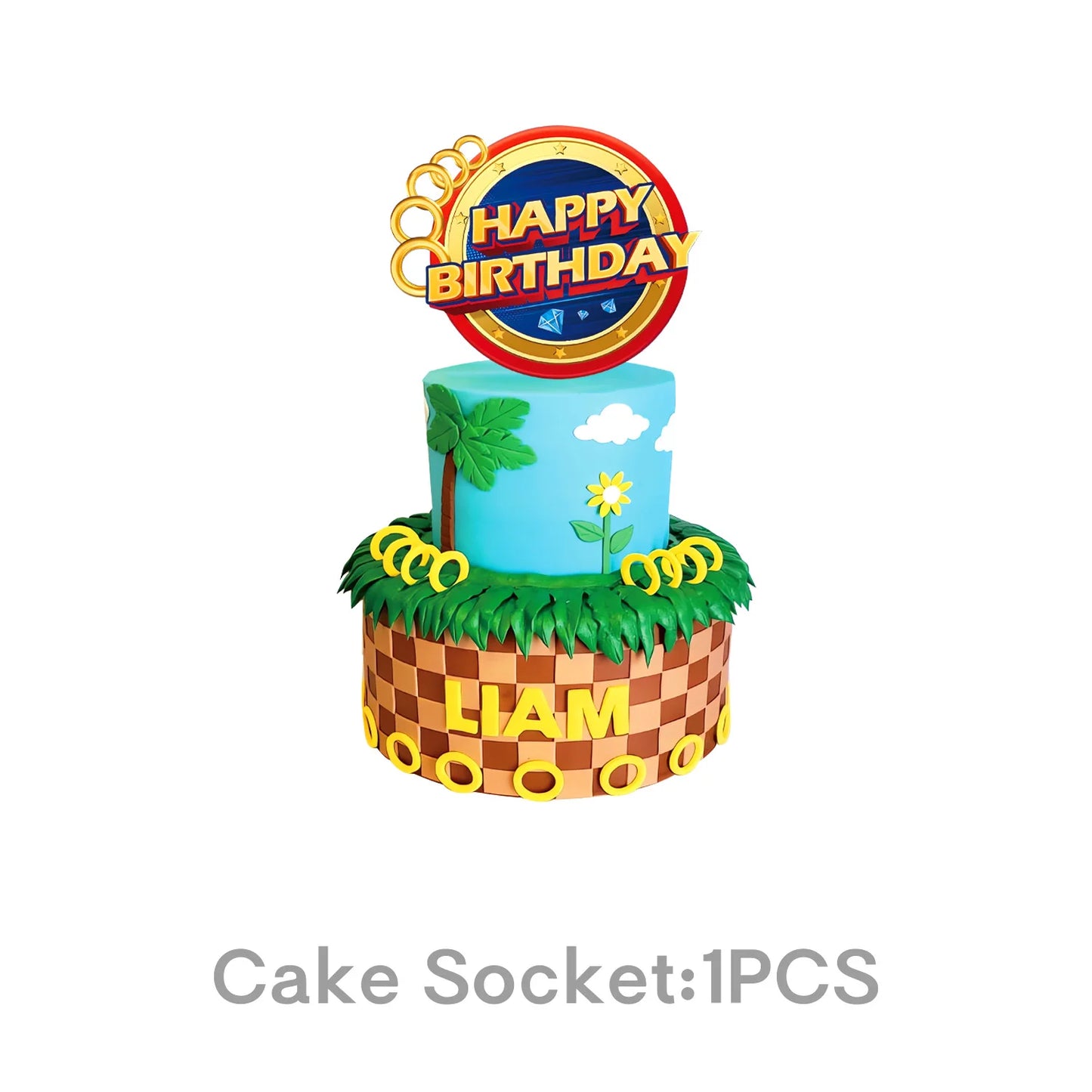 Sonic boys and girls' birthday party decorations, baby party decorations, disposable tableware stickers，tablecloths，back drop。