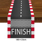 Racing Car Table Runner Tablecloths Table cover checkered flag racing road track kids Race Car Themed birthday Party Decoration