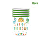 Cartoon Dinosaur Theme Birthday Party Decorations Cartoon Disposable Tableware Set Disposable Plates Kids Boys Girls Baby Shower