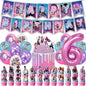 Kpop Demon Hunters Theme Disposable Tableware Set Party Supplies Huntrix Saga Boys Cake Toppings Hanging Cloth Party Decoration