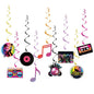 Music Disco party Banner Garland Hanging swirls decoration retro party Back To The 80s 90s hip hop disco party decoration Banner