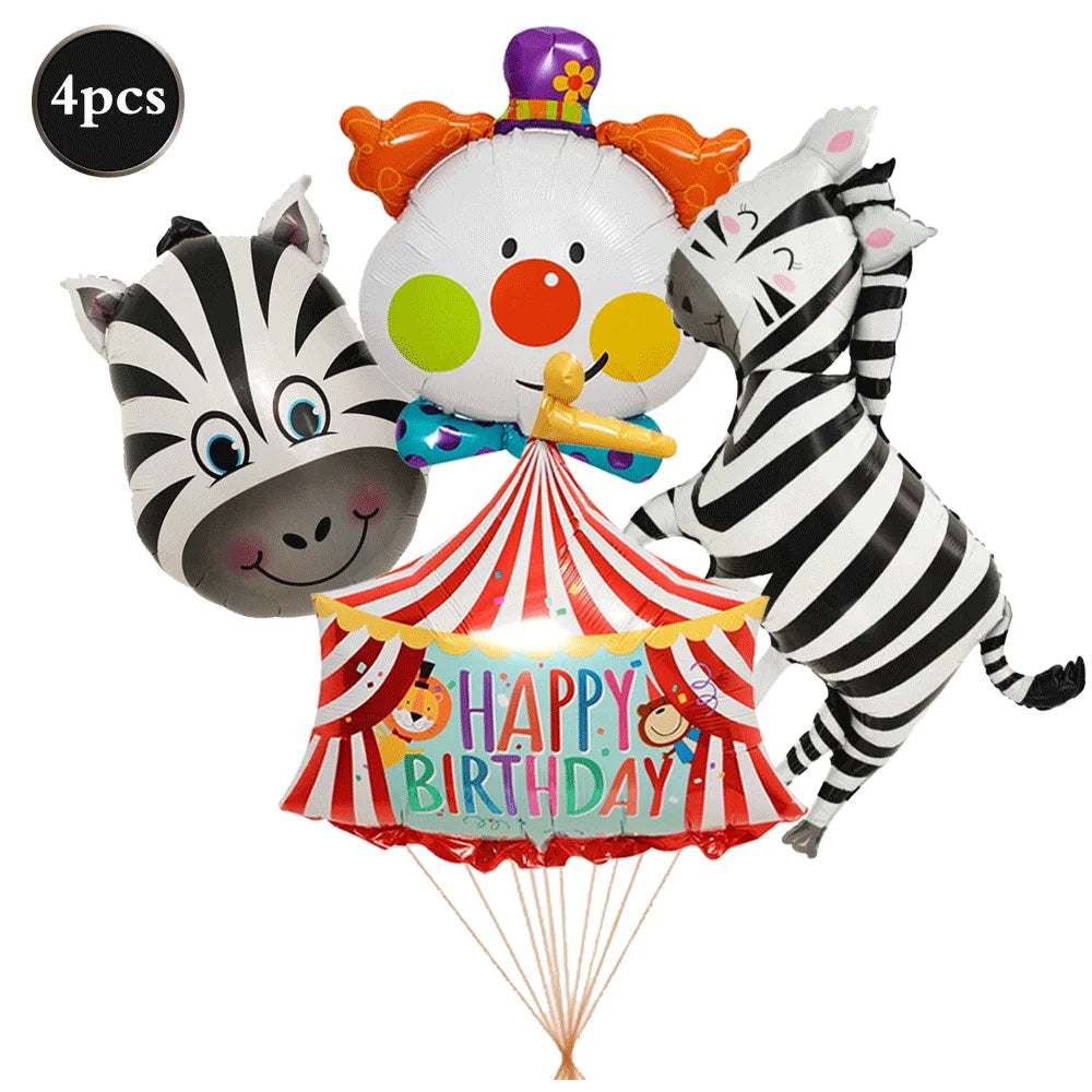 Carnival Theme Party Decoration Self Standing Clown Circus Balloons Happy Sign Banner for Carnival Birthday Party Decor Supplies