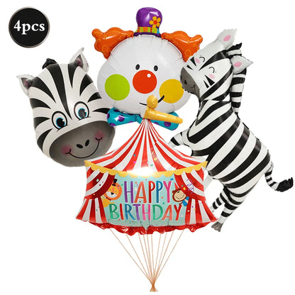 Carnival Theme Party Decoration Self Standing Clown Circus Balloons Happy Sign Banner for Carnival Birthday Party Decor Supplies