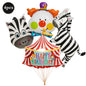 Carnival Theme Party Decoration Self Standing Clown Circus Balloons Happy Sign Banner for Carnival Birthday Party Decor Supplies