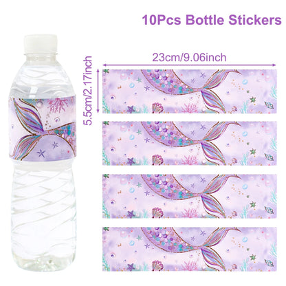 Little Mermaid Party Decoration Mermaid Disposable Tableware Happy 1st Birthday Party Decorations Kids Baby Shower Girl Supplies